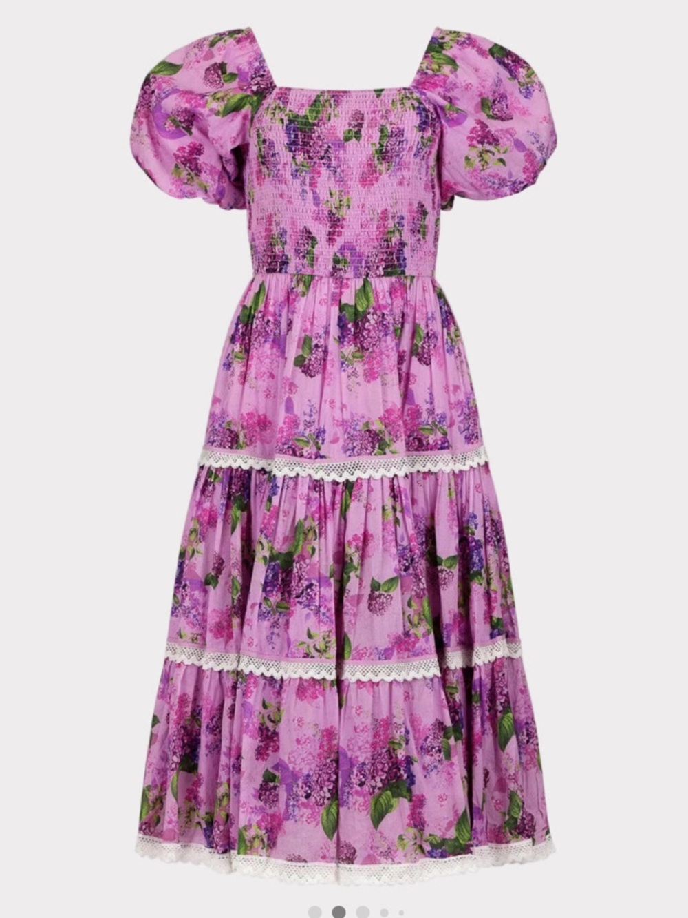 JessaKae Lavender Floral Smocked Tiered Dress